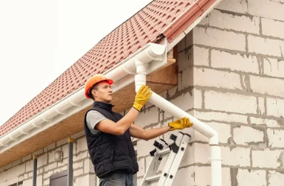 Pose et remplacement de gouttières à Ensigné